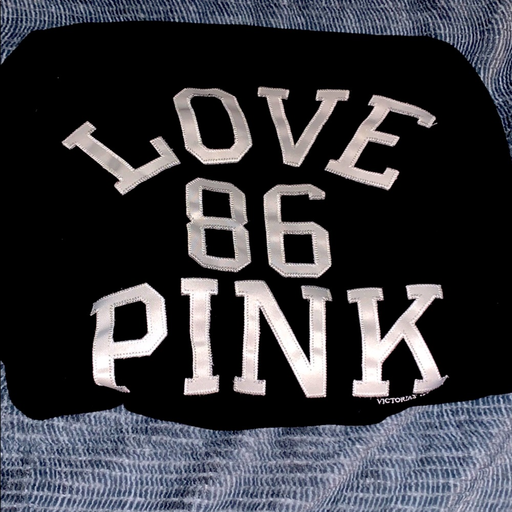 Pink hoodie black and white